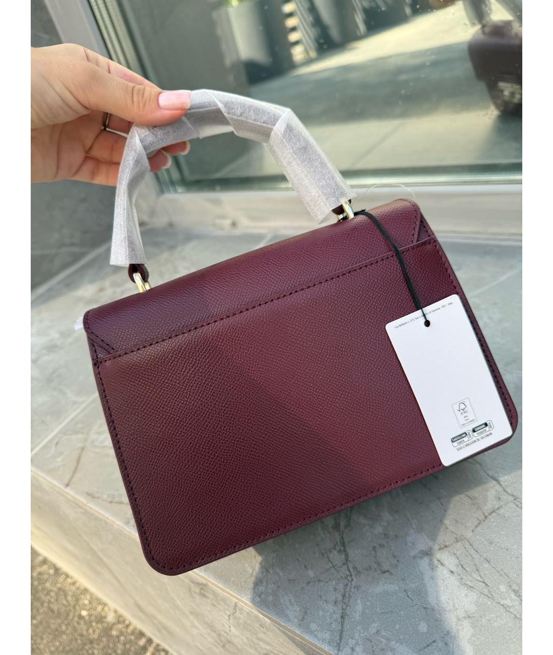 FURLA Бордовая кожаная сумка через плечо, фото 3