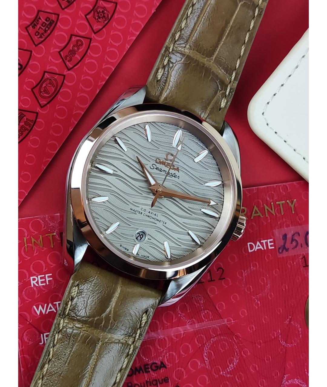 OMEGA Серые часы из розового золота, фото 7