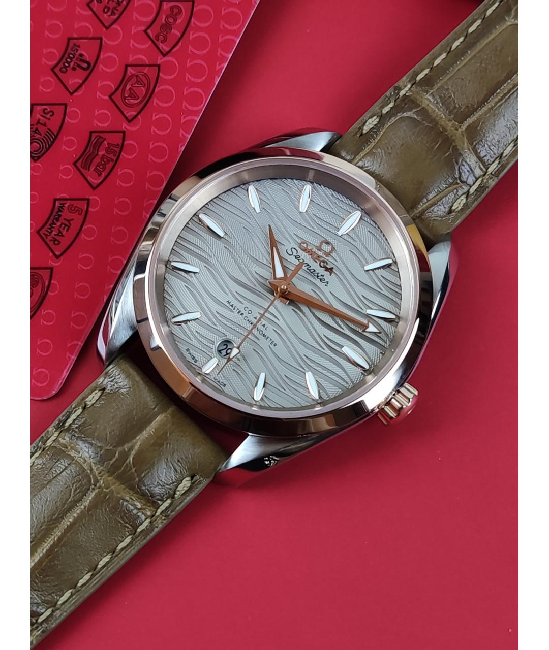 OMEGA Серые часы из розового золота, фото 3