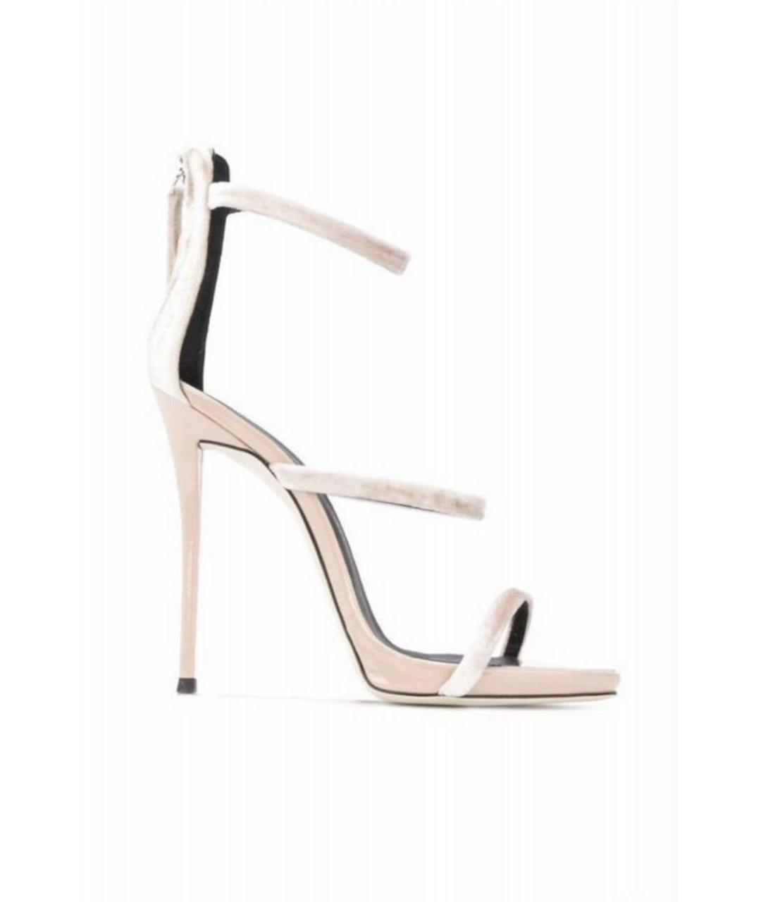 GIUSEPPE ZANOTTI DESIGN Бежевые замшевые босоножки, фото 9