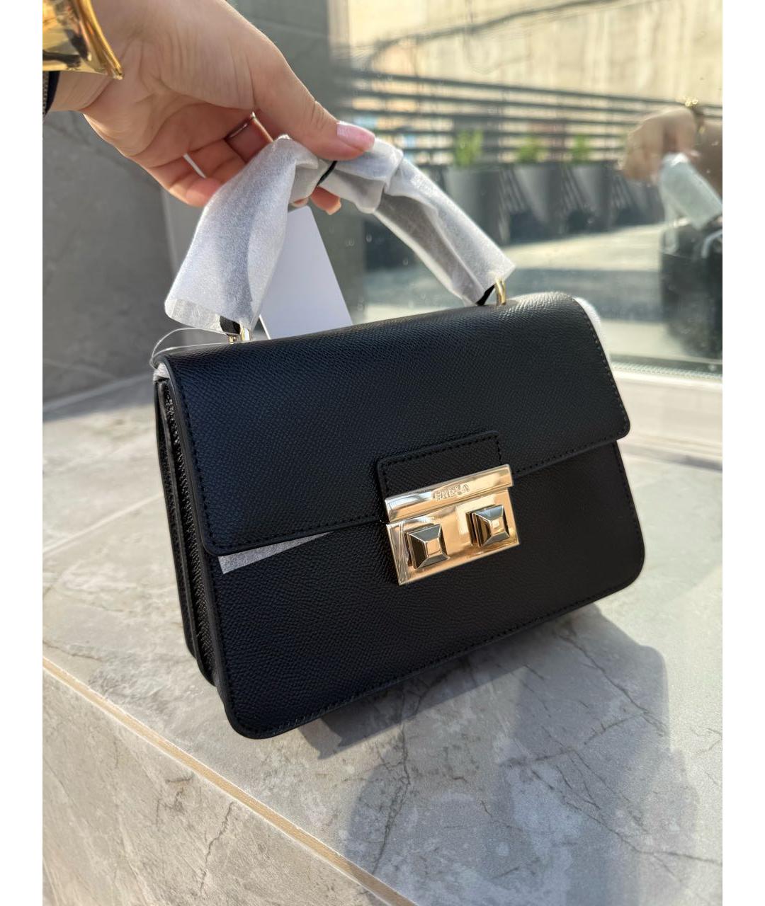 FURLA Черная кожаная сумка через плечо, фото 2