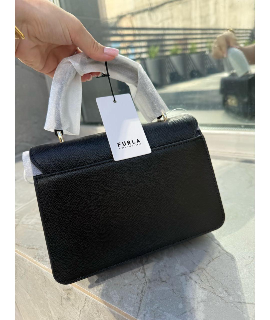 FURLA Черная кожаная сумка через плечо, фото 3