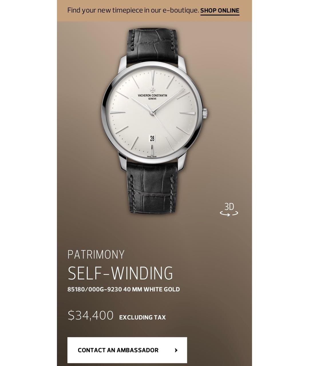 VACHERON CONSTANTIN Белые часы из белого золота, фото 3