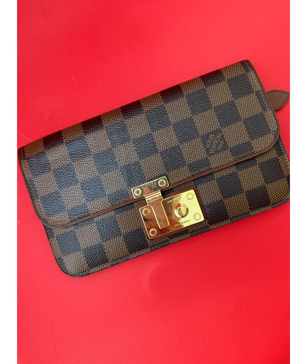 LOUIS VUITTON Коричневый кожаный кошелек, фото 5
