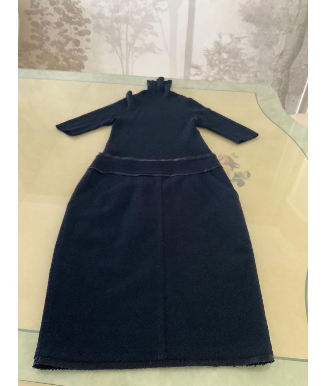 ESCADA Темно-синее шерстяное повседневное платье, фото 6