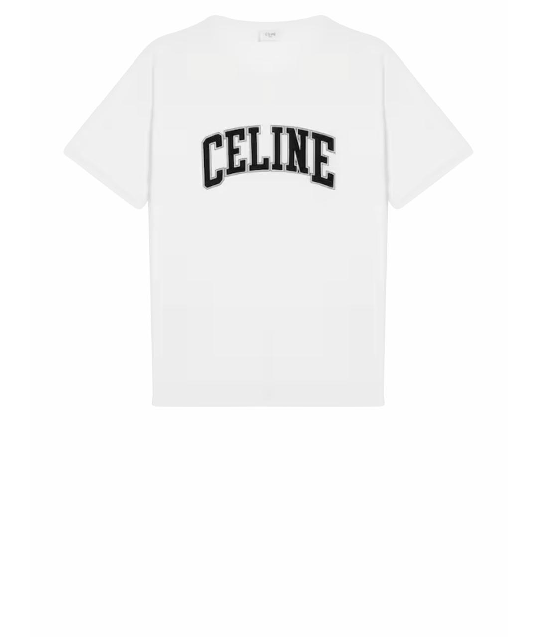 CELINE Белая хлопковая футболка, фото 1