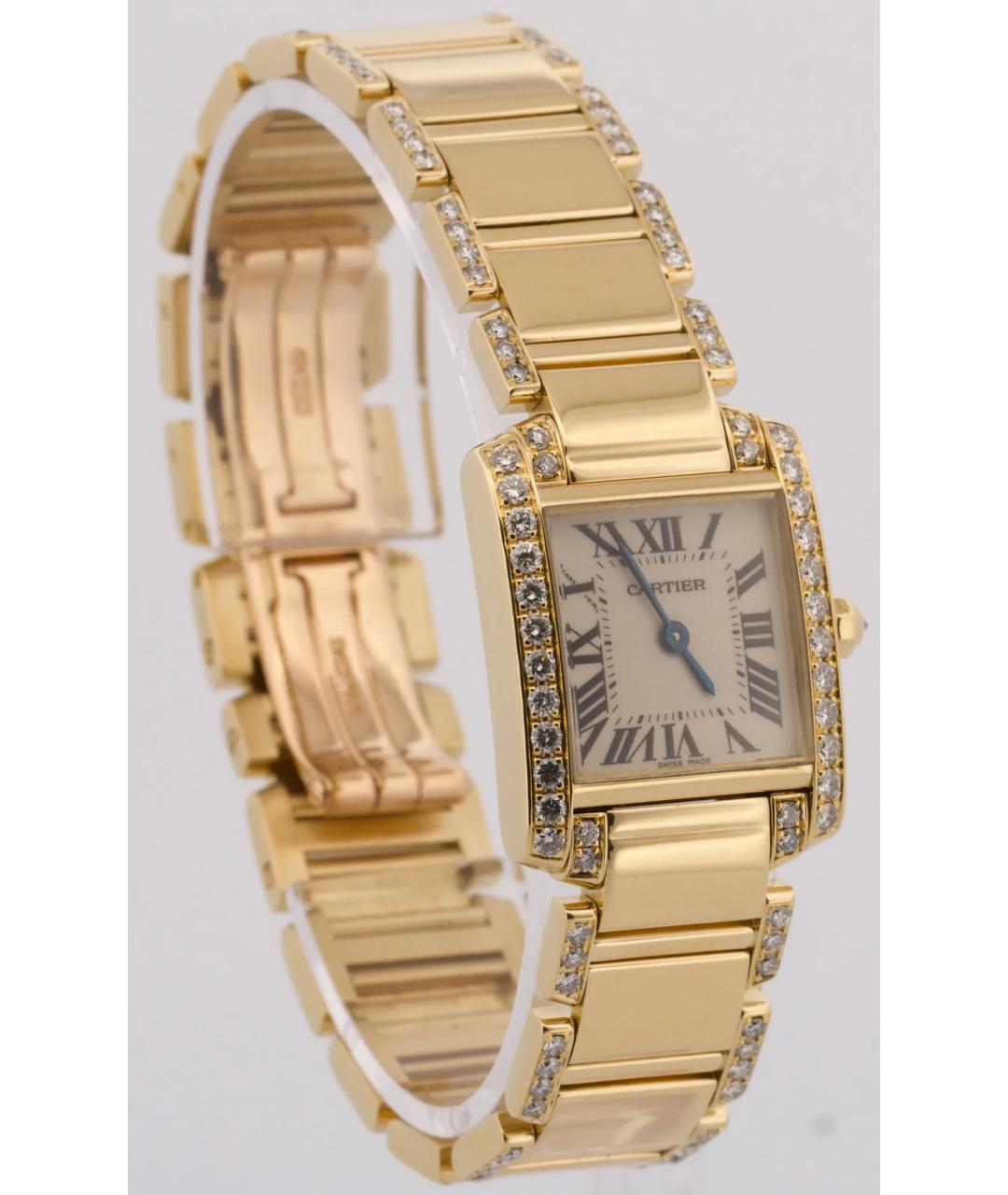 CARTIER Белые часы из желтого золота, фото 2