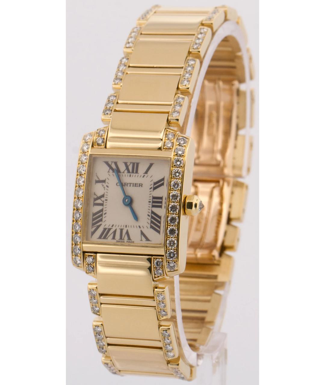CARTIER Белые часы из желтого золота, фото 3