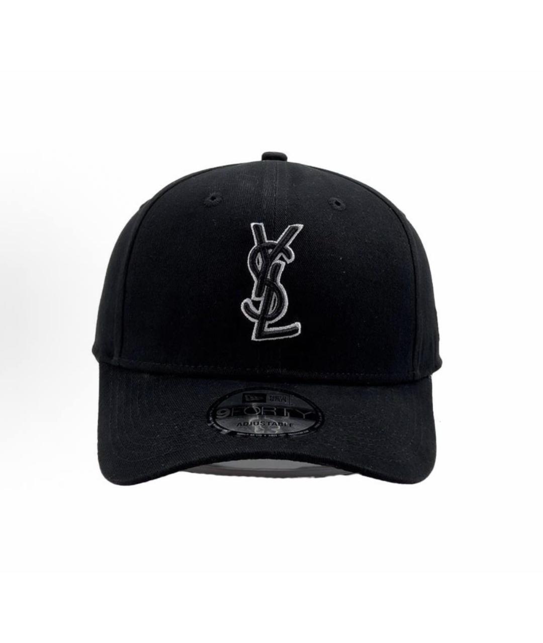 SAINT LAURENT Черная хлопковая кепка, фото 2