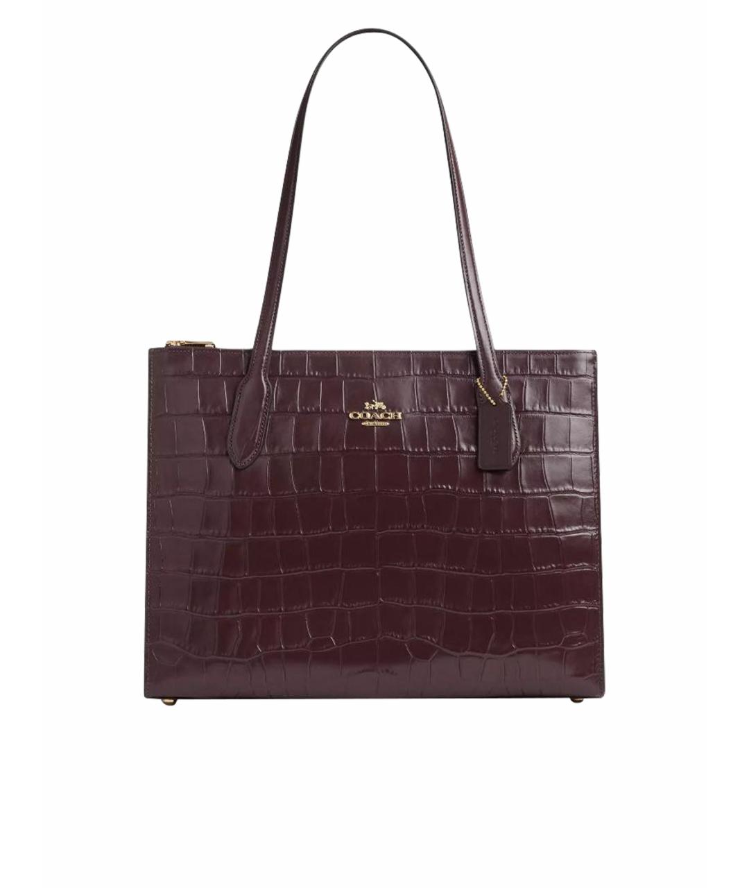 COACH Бордовая кожаная сумка тоут, фото 1