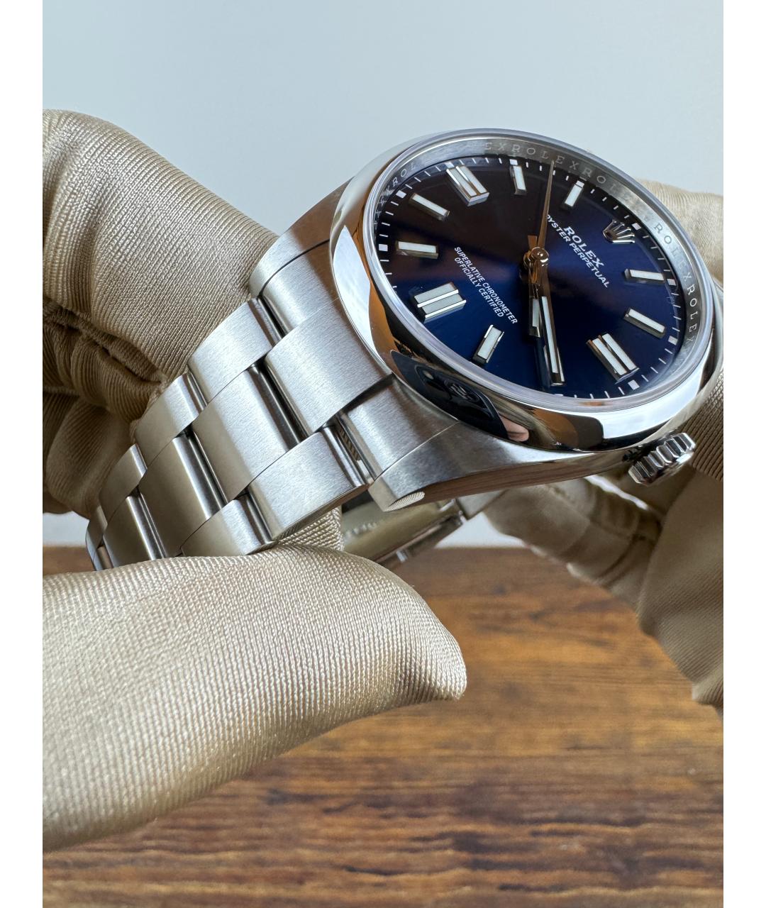 ROLEX Синие металлические часы, фото 4