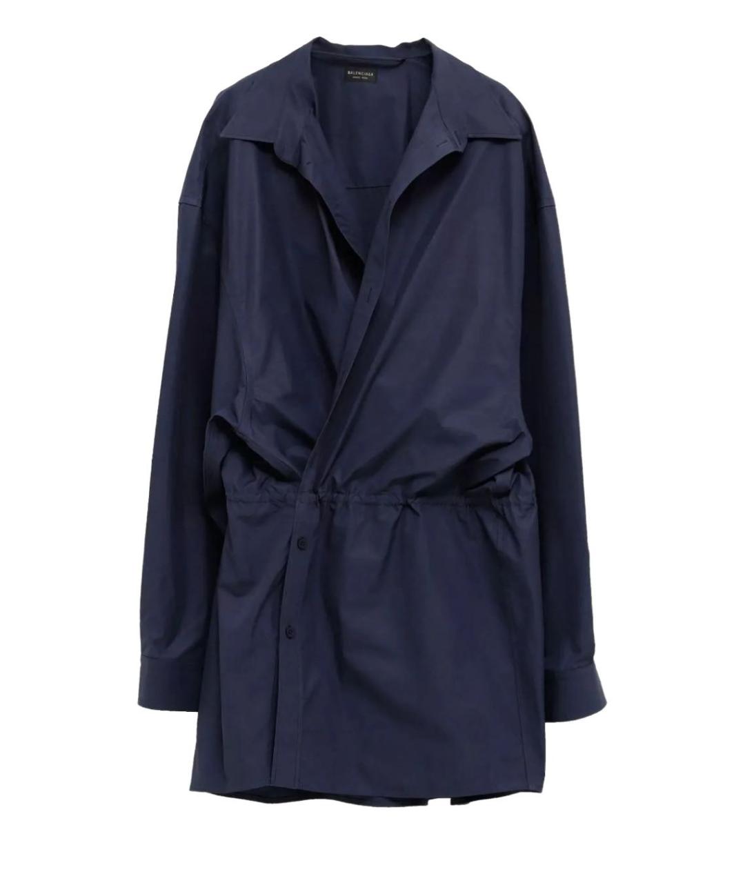 BALENCIAGA Темно-синее хлопковое повседневное платье, фото 1