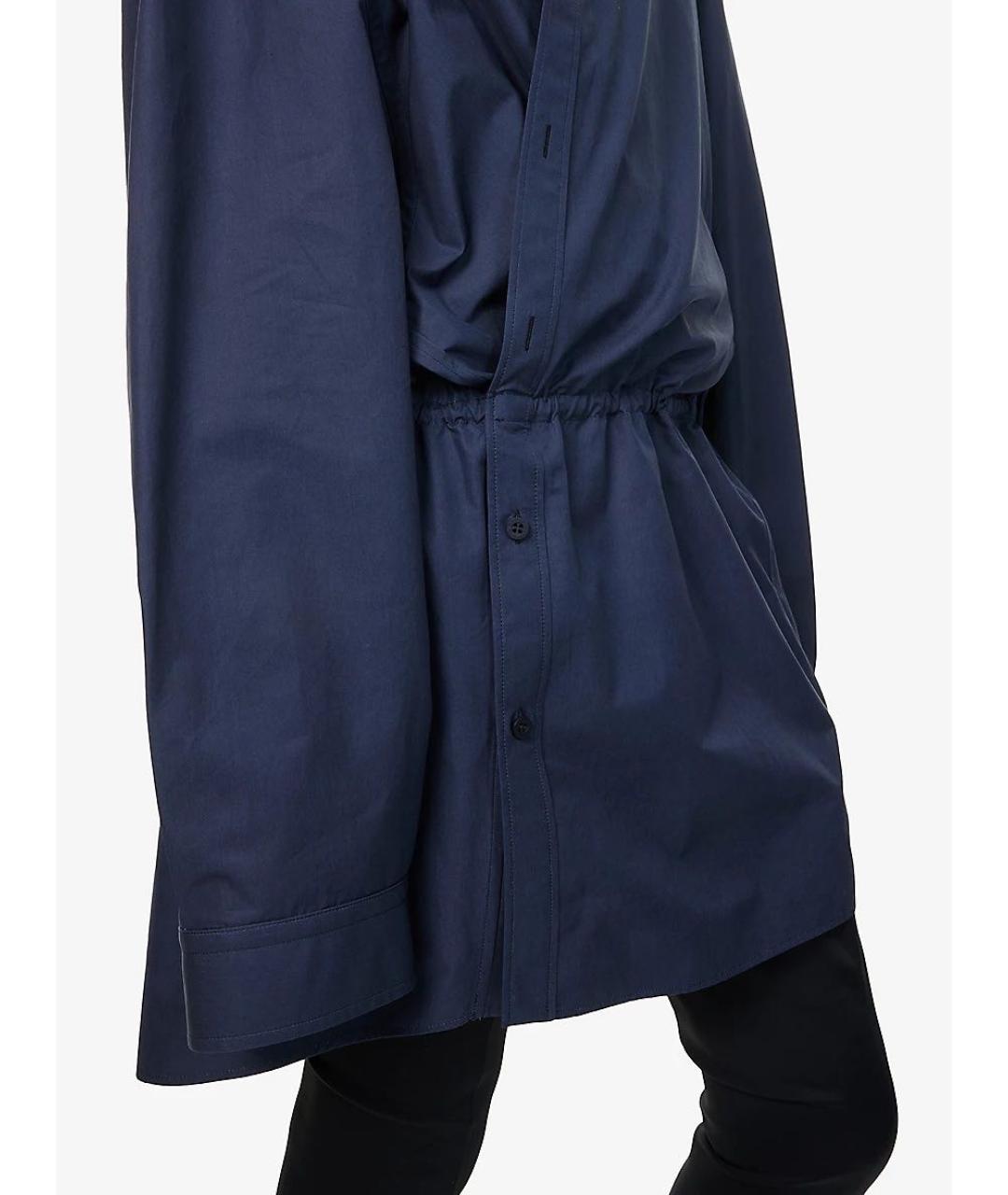 BALENCIAGA Темно-синее хлопковое повседневное платье, фото 5