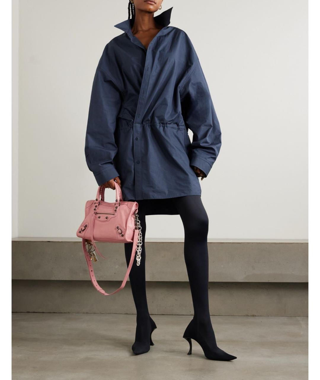 BALENCIAGA Темно-синее хлопковое повседневное платье, фото 3