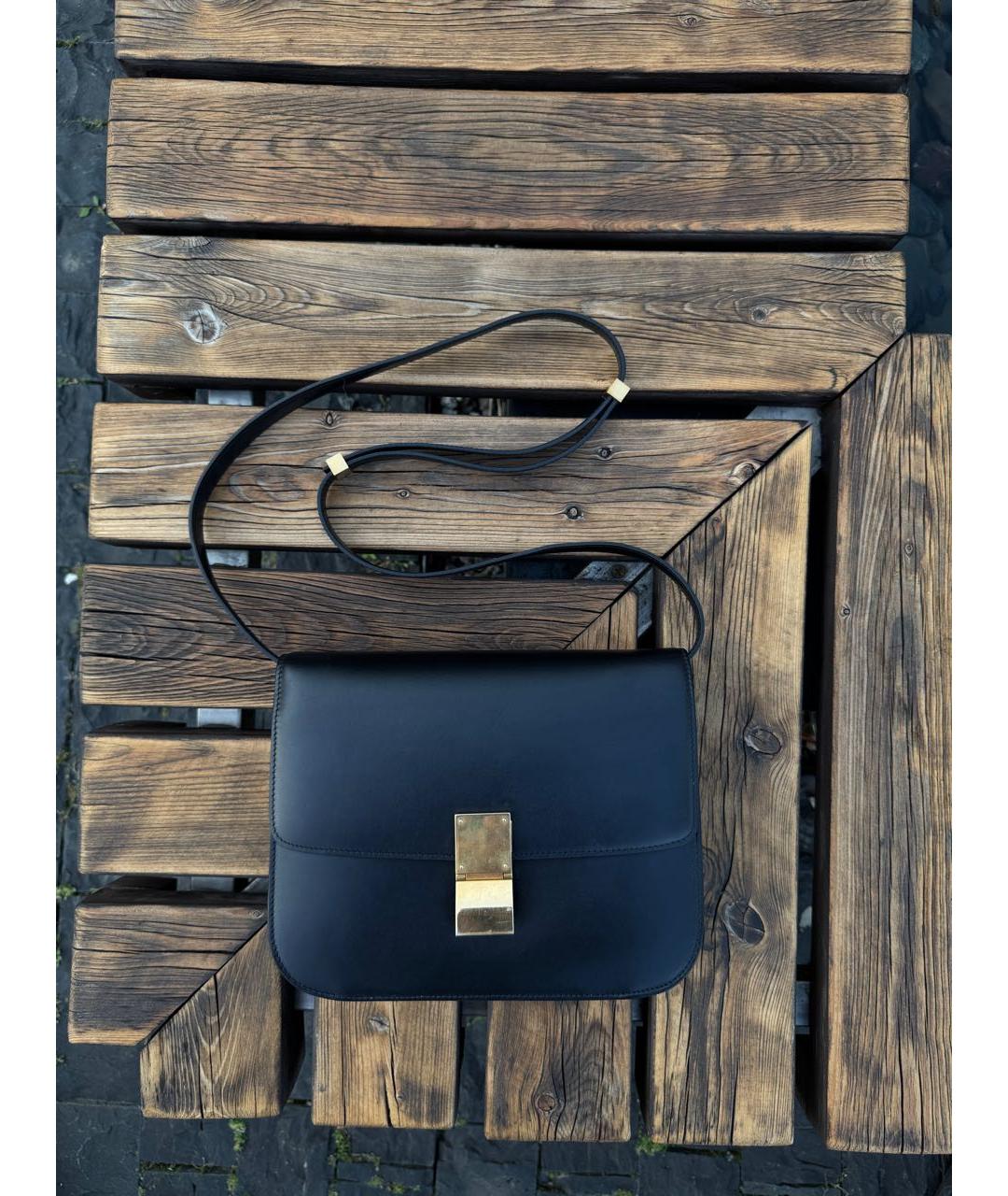 CELINE Черная кожаная сумка через плечо, фото 9