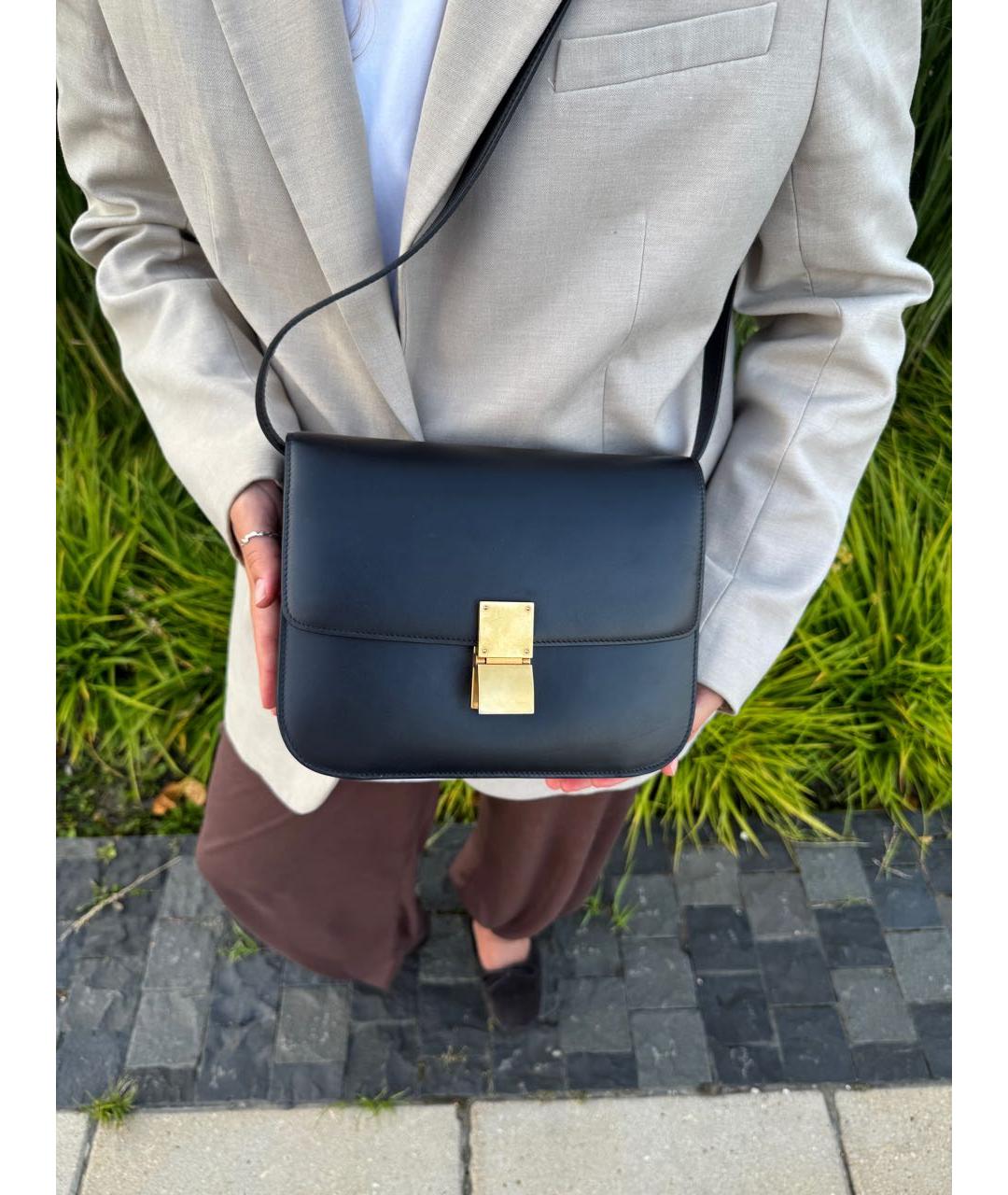 CELINE Черная кожаная сумка через плечо, фото 8