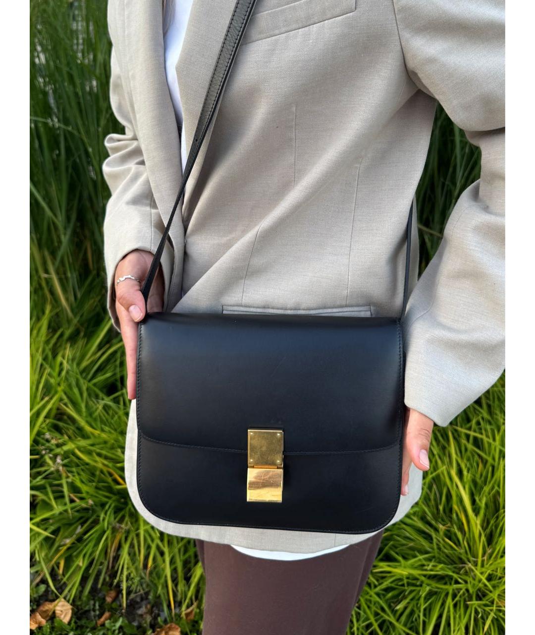 CELINE Черная кожаная сумка через плечо, фото 6