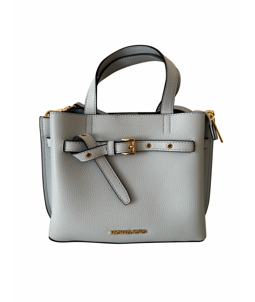MICHAEL KORS Голубая кожаная сумка с короткими ручками, фото 1
