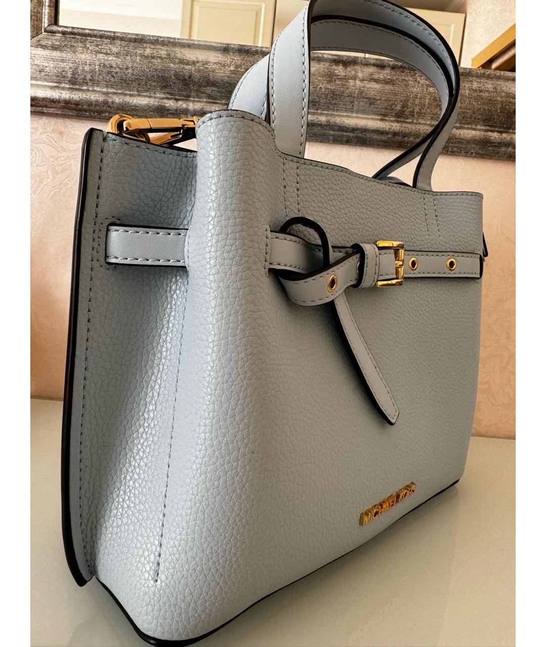 MICHAEL KORS Голубая кожаная сумка с короткими ручками, фото 2