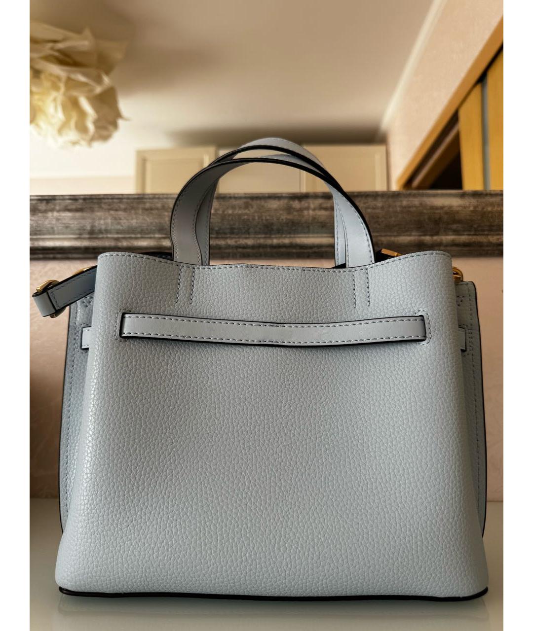MICHAEL KORS Голубая кожаная сумка с короткими ручками, фото 3
