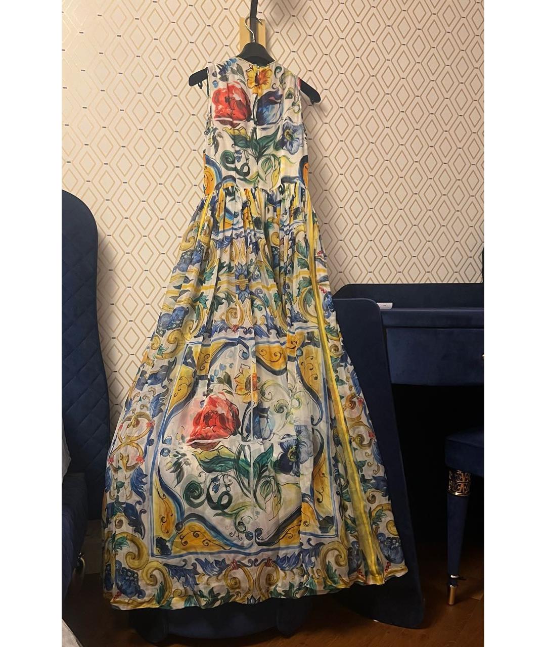 DOLCE&GABBANA Мульти шифоновое платье, фото 2