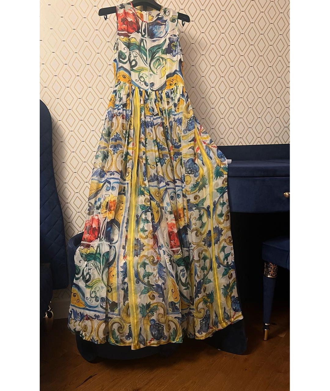 DOLCE&GABBANA Мульти шифоновое платье, фото 3