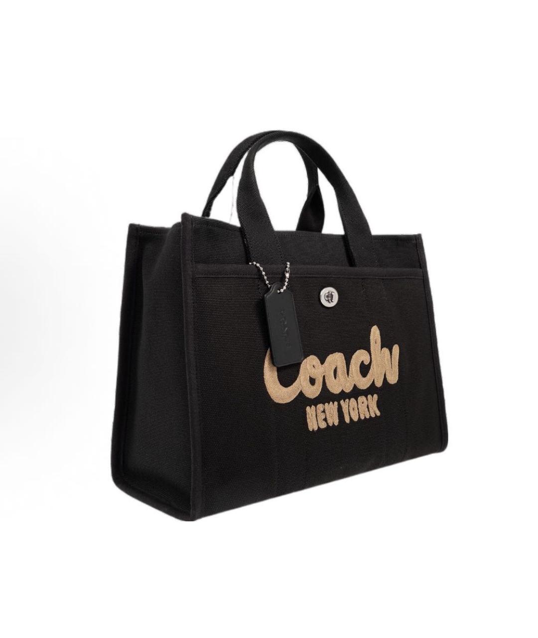 COACH Черная хлопковая сумка тоут, фото 2