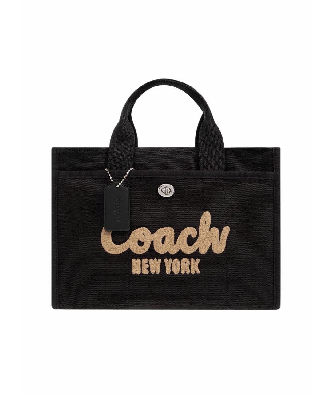 COACH Черная хлопковая сумка тоут, фото 7