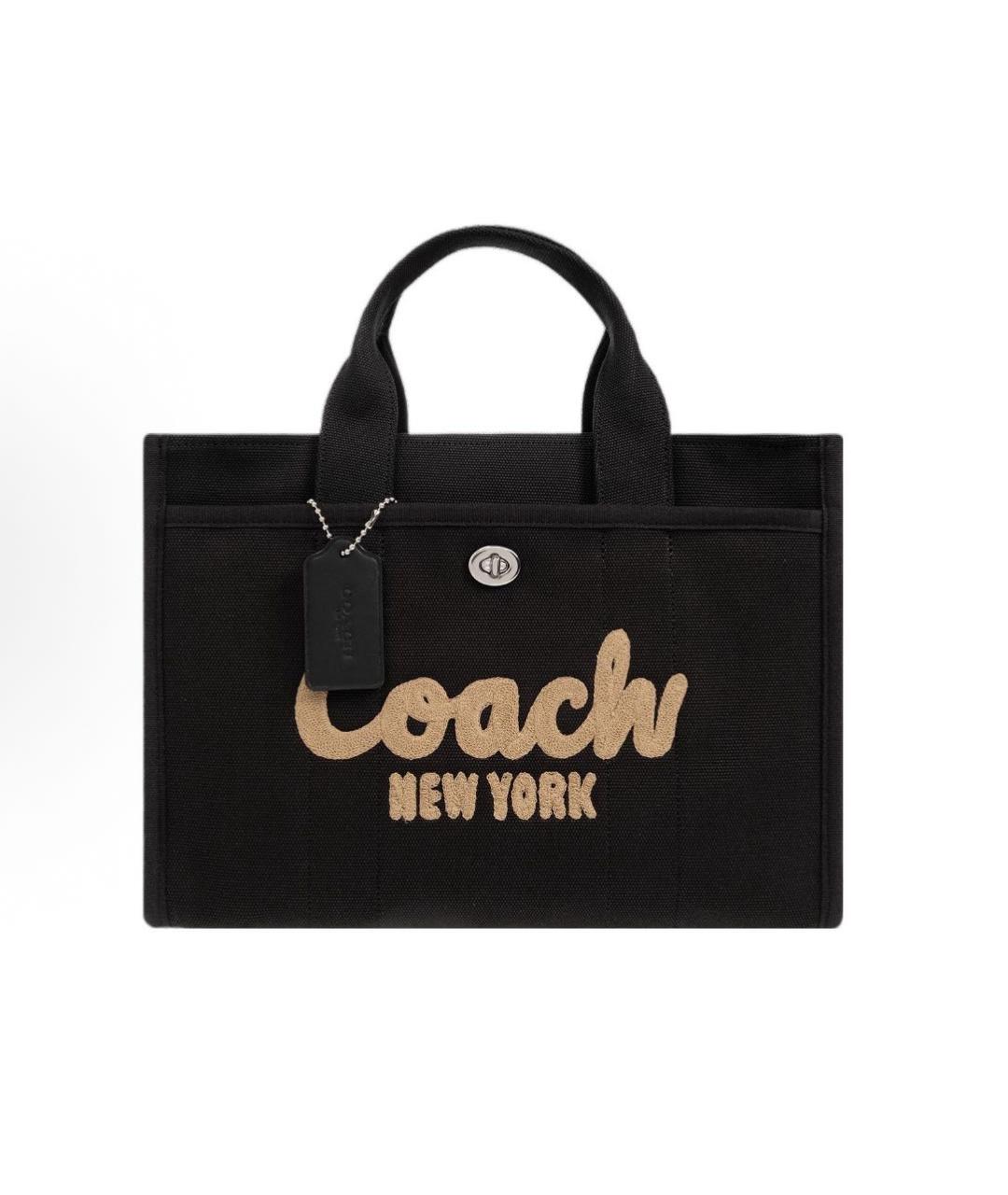 COACH Черная хлопковая сумка тоут, фото 6