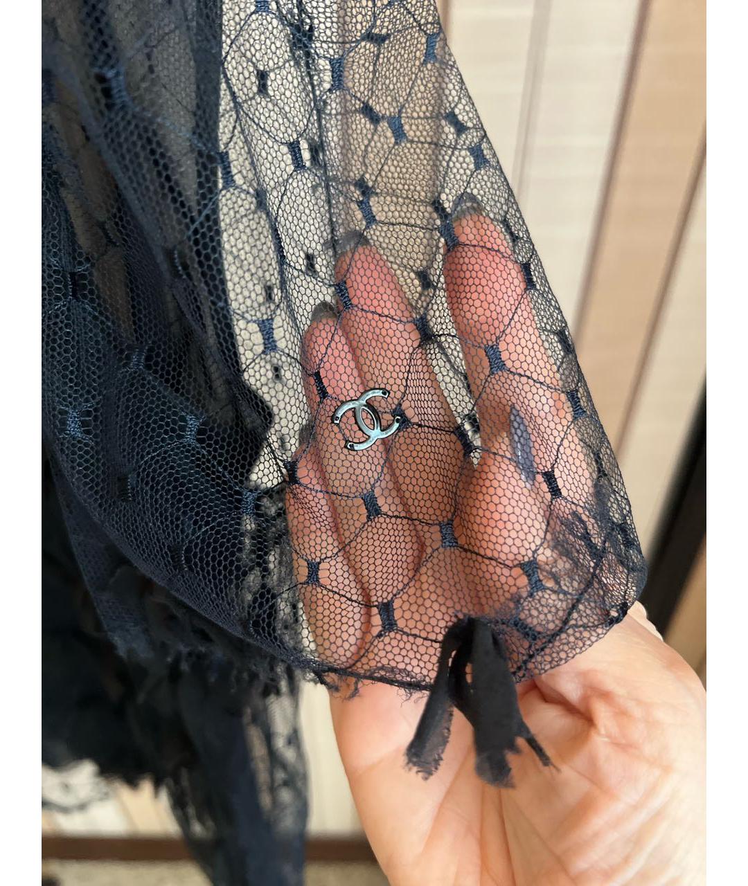 CHANEL Черная шелковая блузы, фото 4