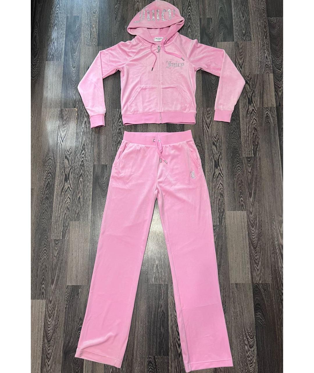 JUICY COUTURE Розовый велюровый спортивные костюмы, фото 9