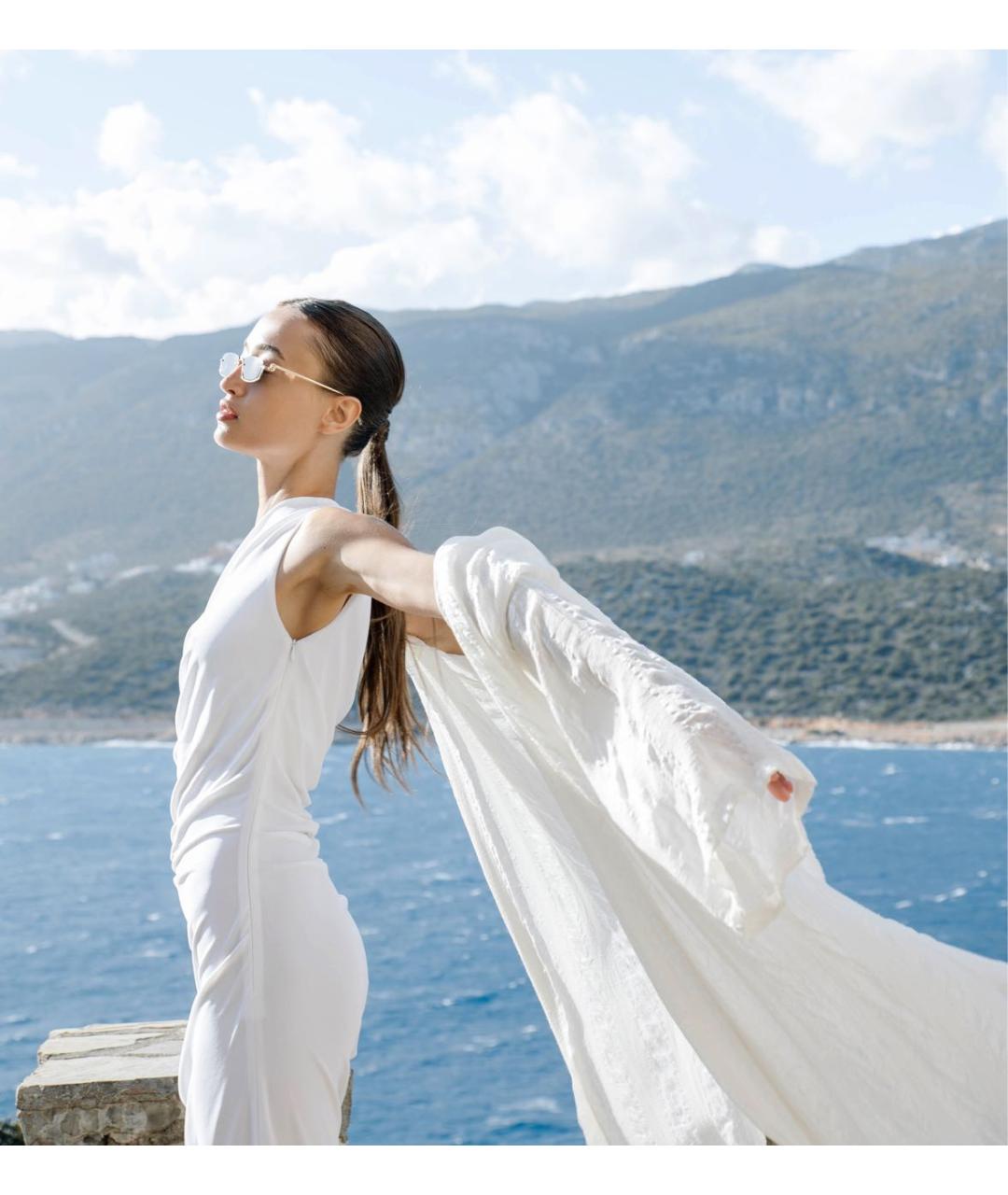 DSQUARED2 Белое вискозное коктейльное платье, фото 6