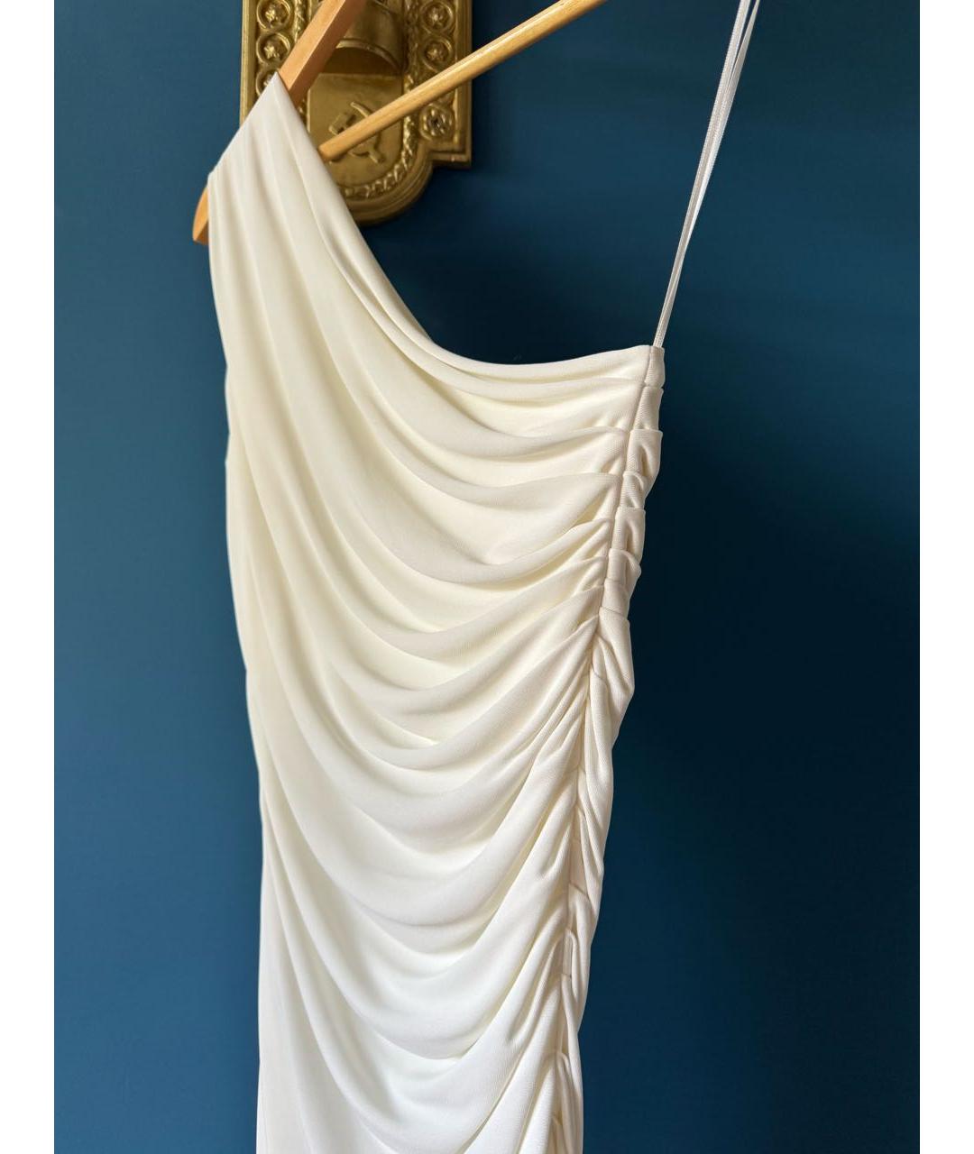 DSQUARED2 Белое вискозное коктейльное платье, фото 3