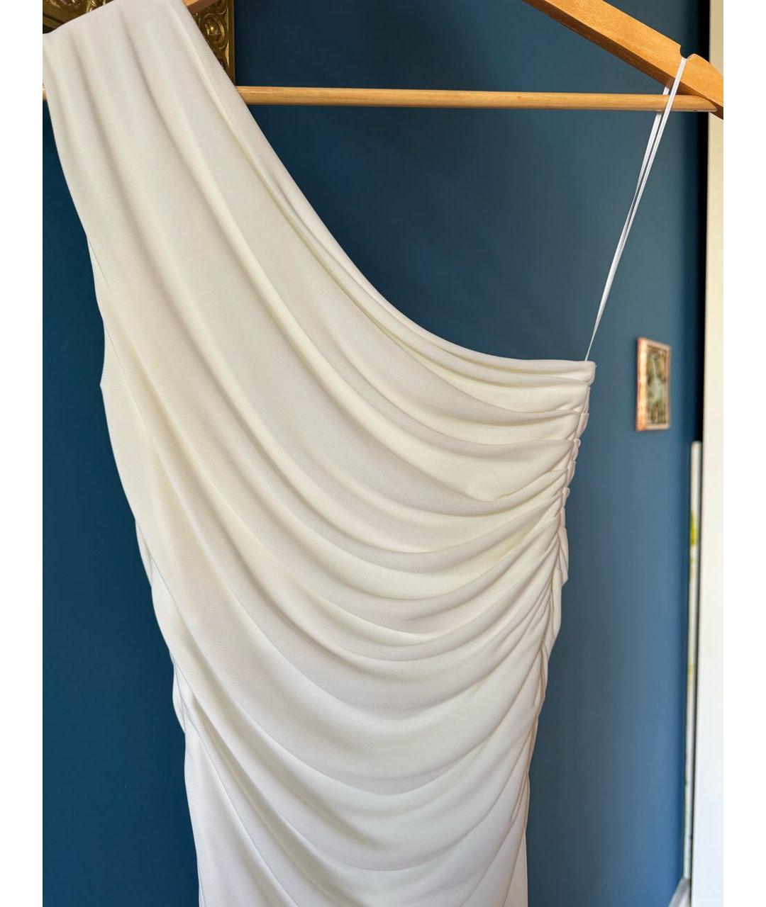 DSQUARED2 Белое вискозное коктейльное платье, фото 4