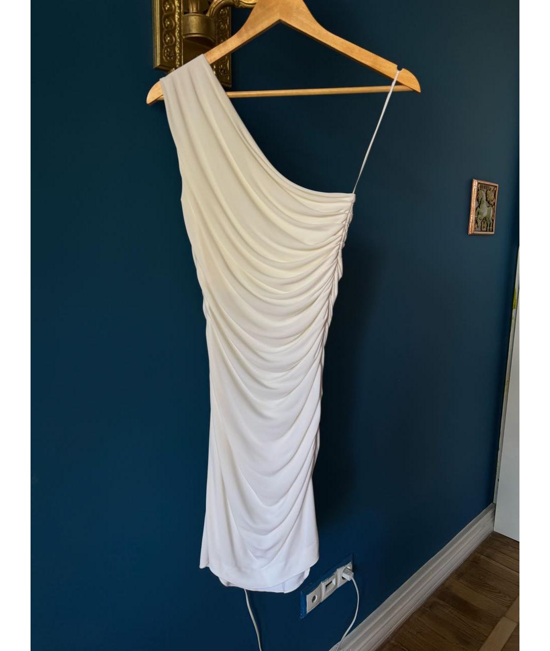 DSQUARED2 Белое вискозное коктейльное платье, фото 7