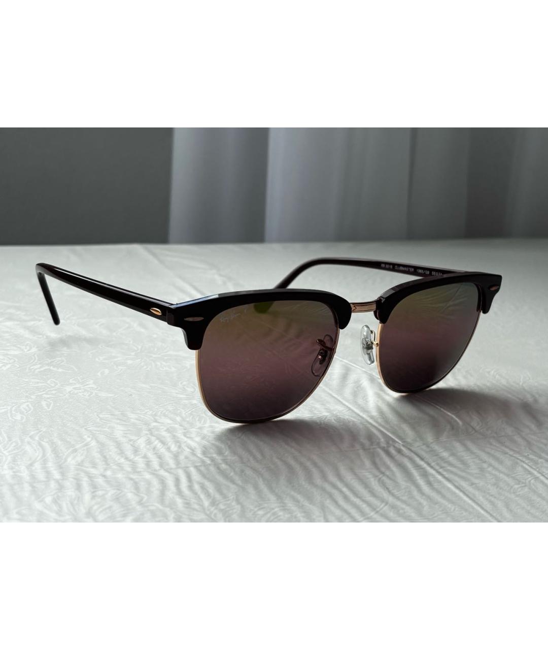 RAY BAN Бордовые пластиковые солнцезащитные очки, фото 2