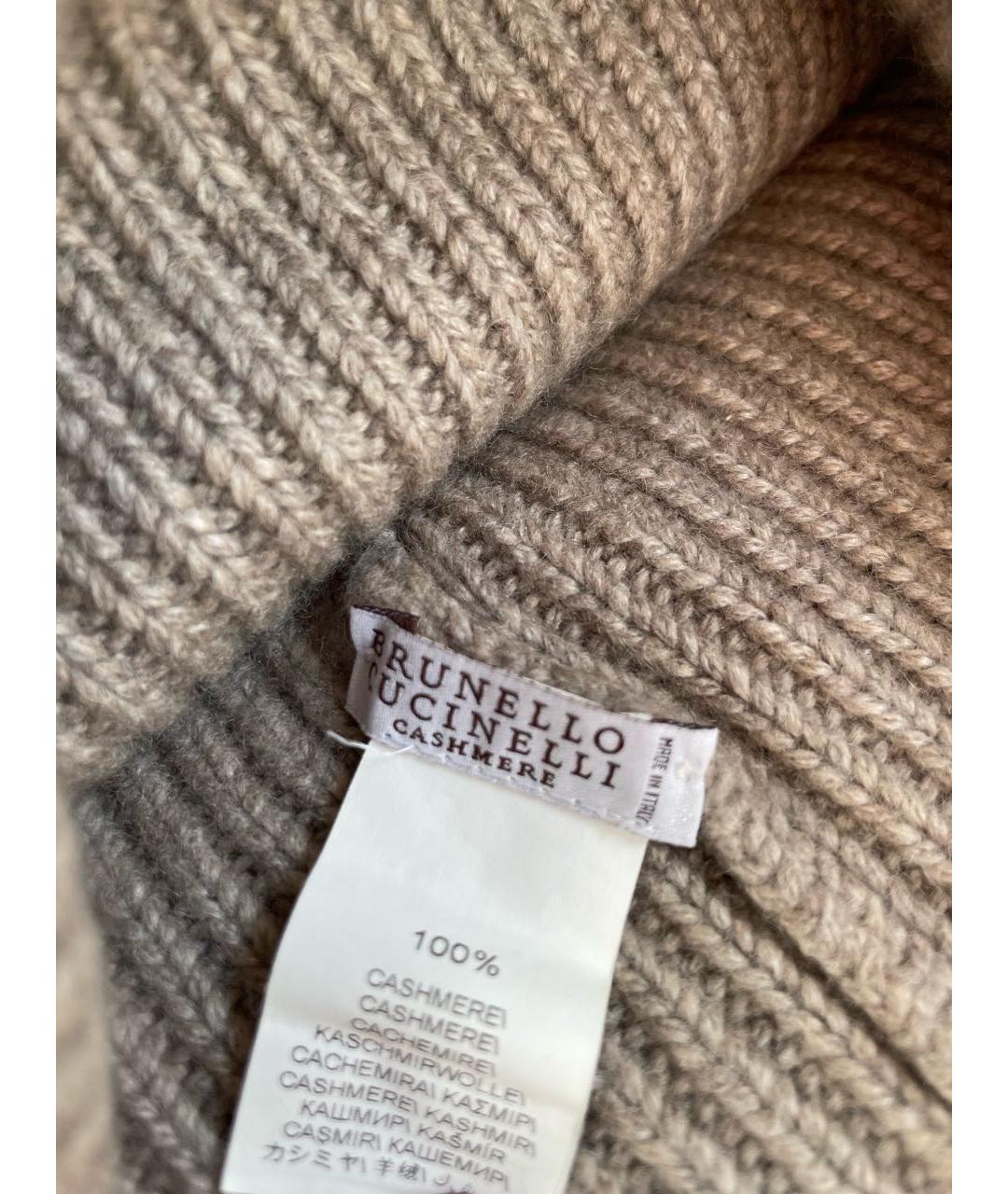 BRUNELLO CUCINELLI Бежевая кашемировая шапка, фото 2