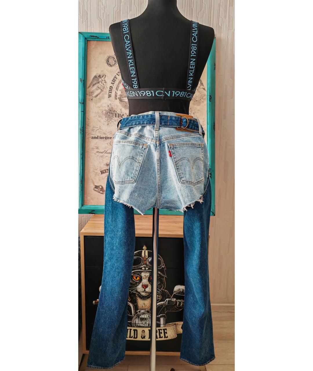 LEVI'S Синие хлопковые прямые джинсы, фото 2
