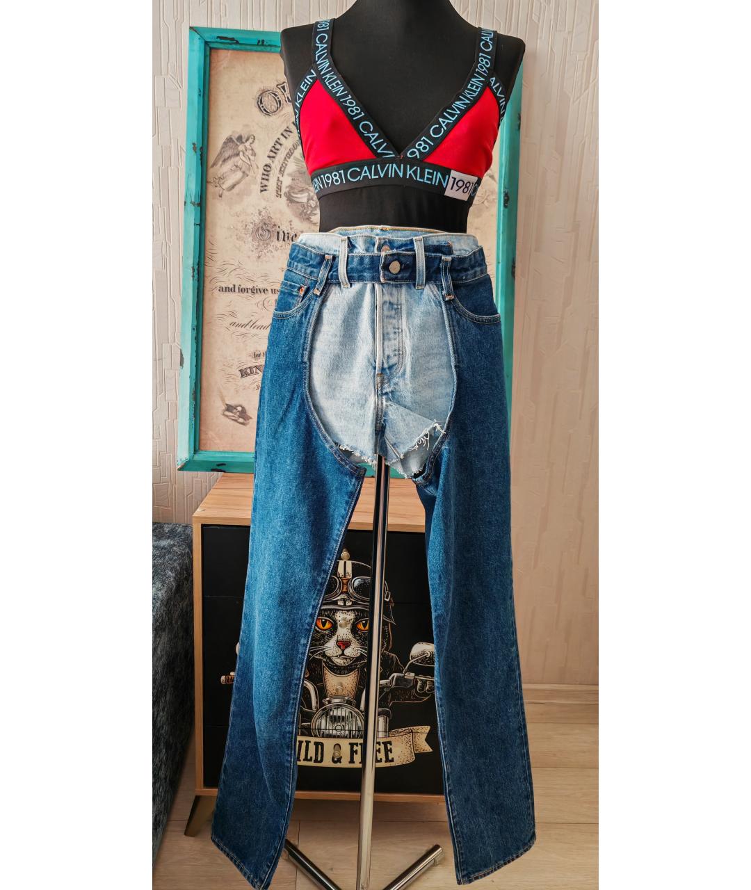 LEVI'S Синие хлопковые прямые джинсы, фото 8