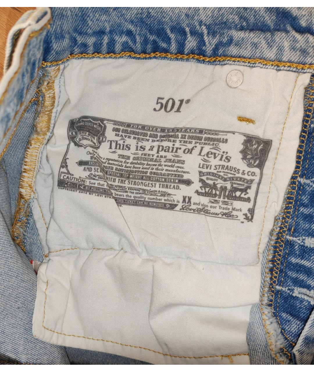 LEVI'S Синие хлопковые прямые джинсы, фото 5