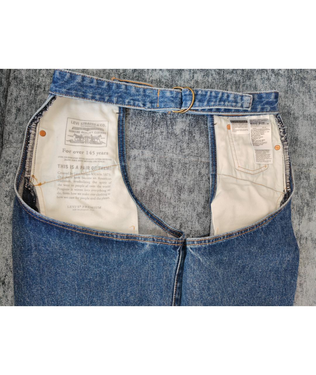 LEVI'S Синие хлопковые прямые джинсы, фото 3