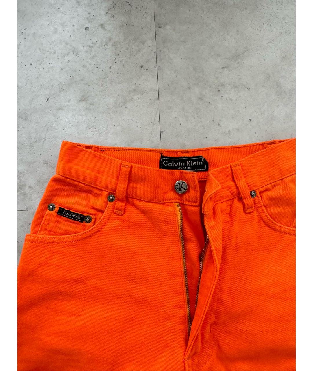 CALVIN KLEIN Оранжевое хлопковые джинсы слим, фото 3