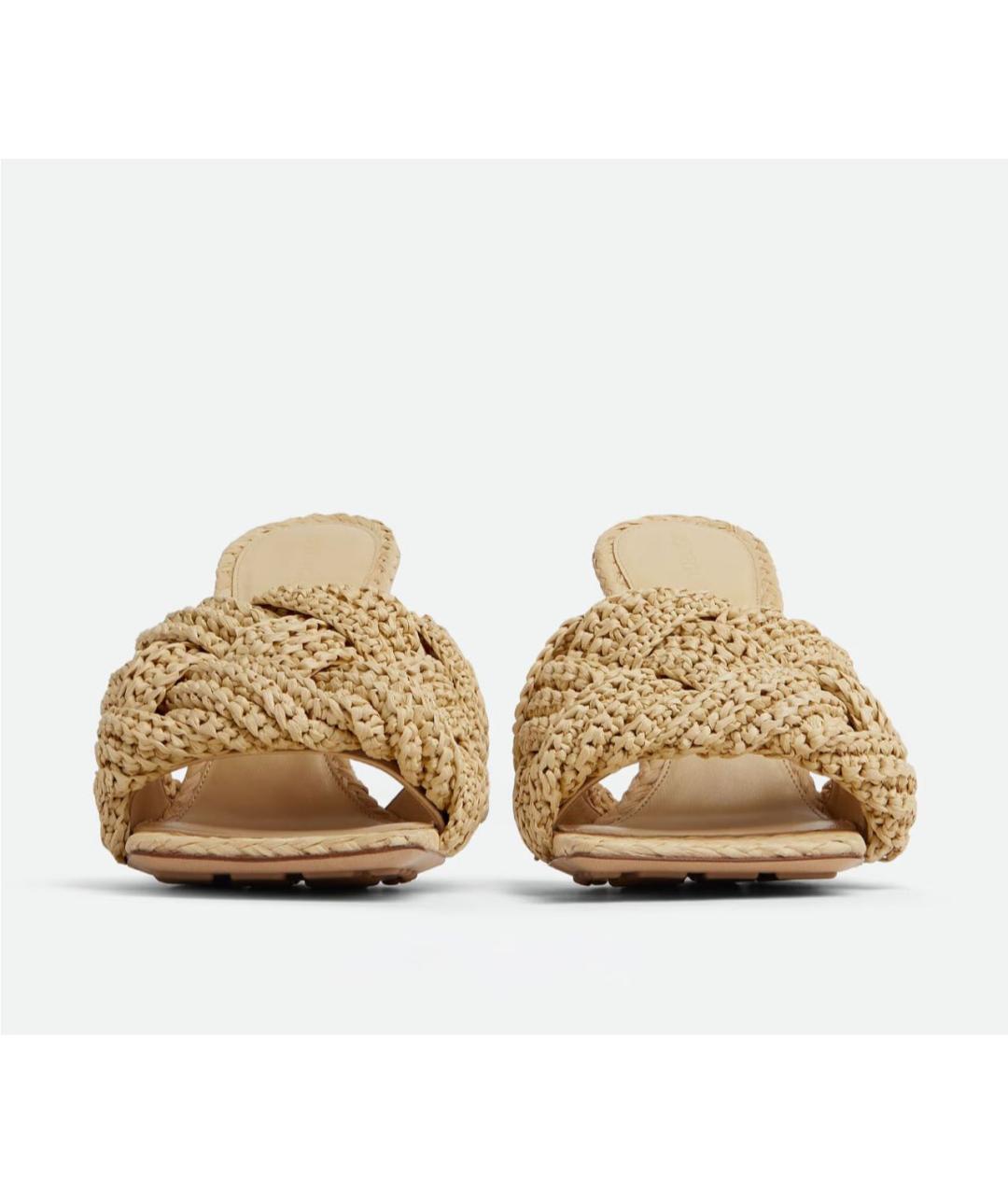 BOTTEGA VENETA Бежевые текстильные мюли, фото 2