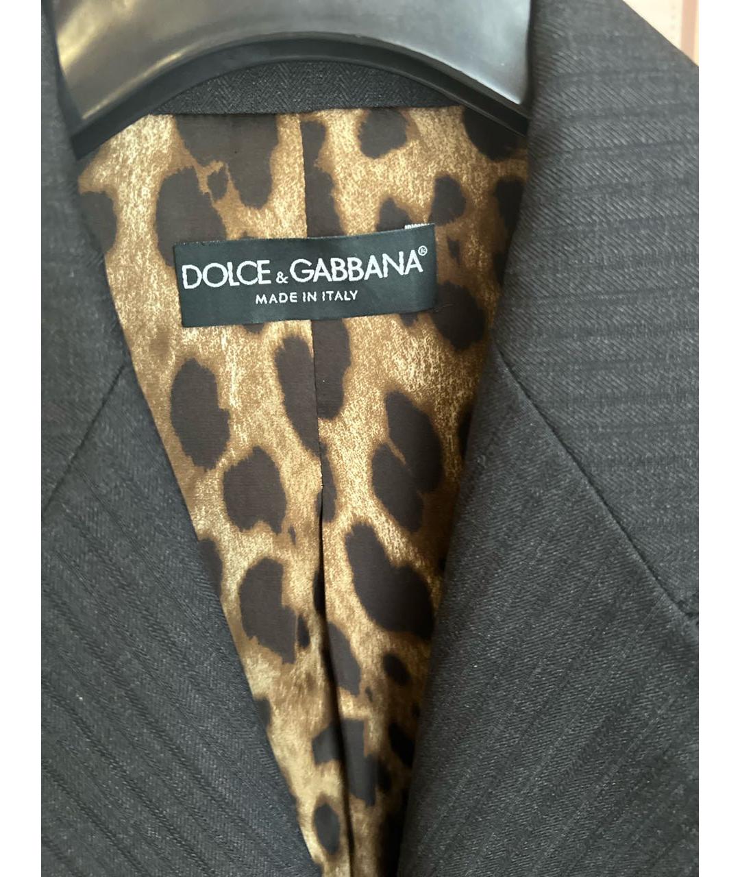 DOLCE&GABBANA Серый шерстяной костюм с брюками, фото 3
