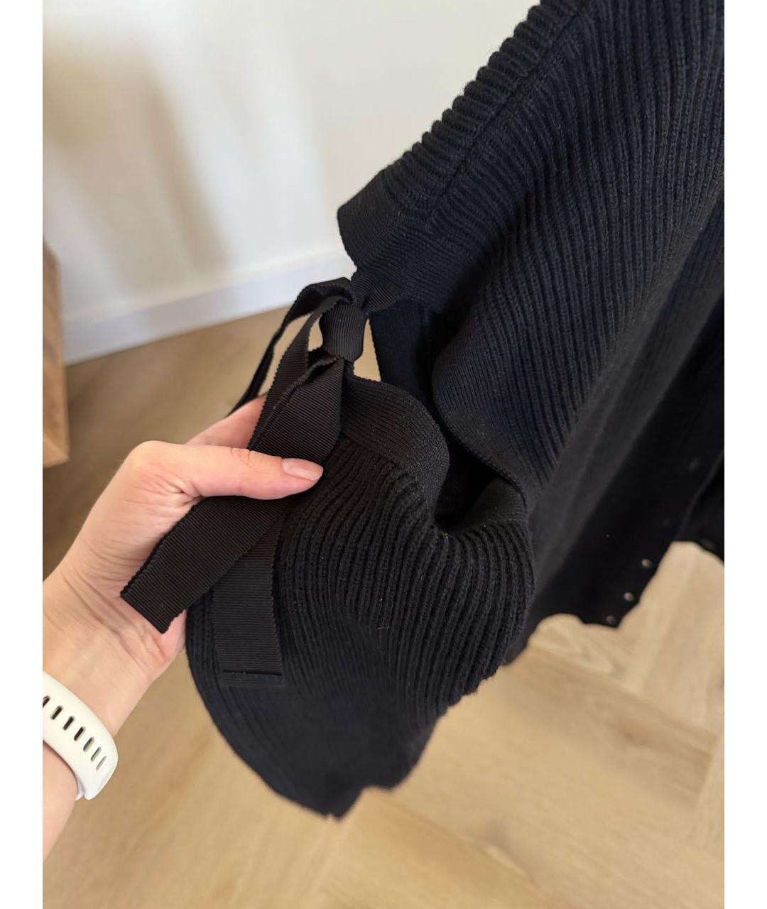 BOUTIQUE MOSCHINO Черный шерстяной кардиган, фото 6