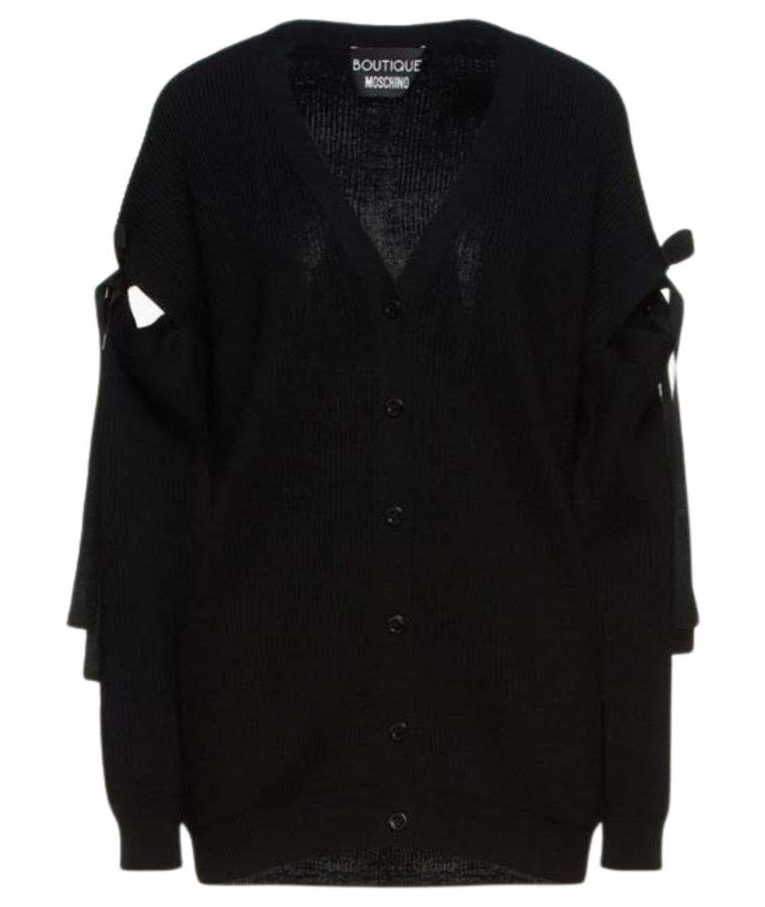 BOUTIQUE MOSCHINO Черный шерстяной кардиган, фото 1