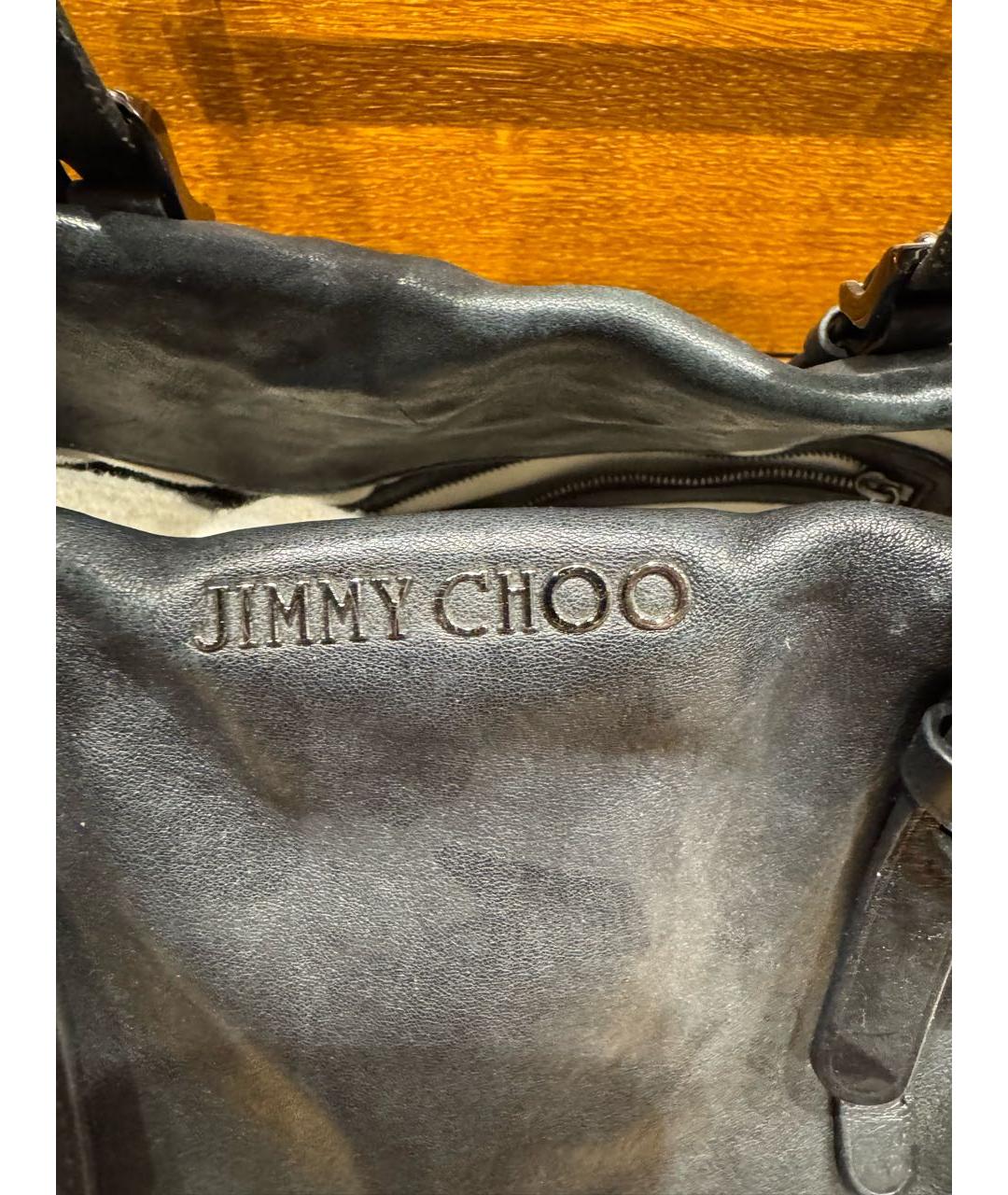 JIMMY CHOO Черная кожаная сумка тоут, фото 6