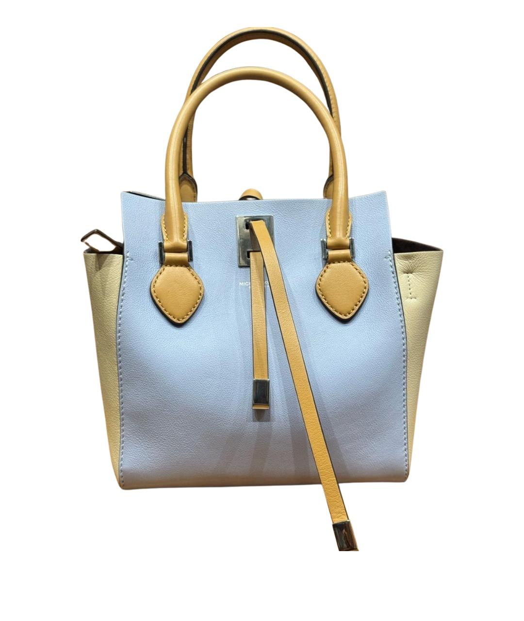 MICHAEL KORS Голубая кожаная сумка тоут, фото 1