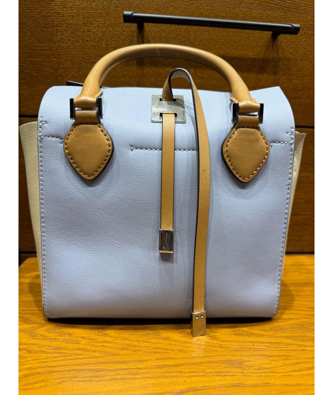 MICHAEL KORS Голубая кожаная сумка тоут, фото 3