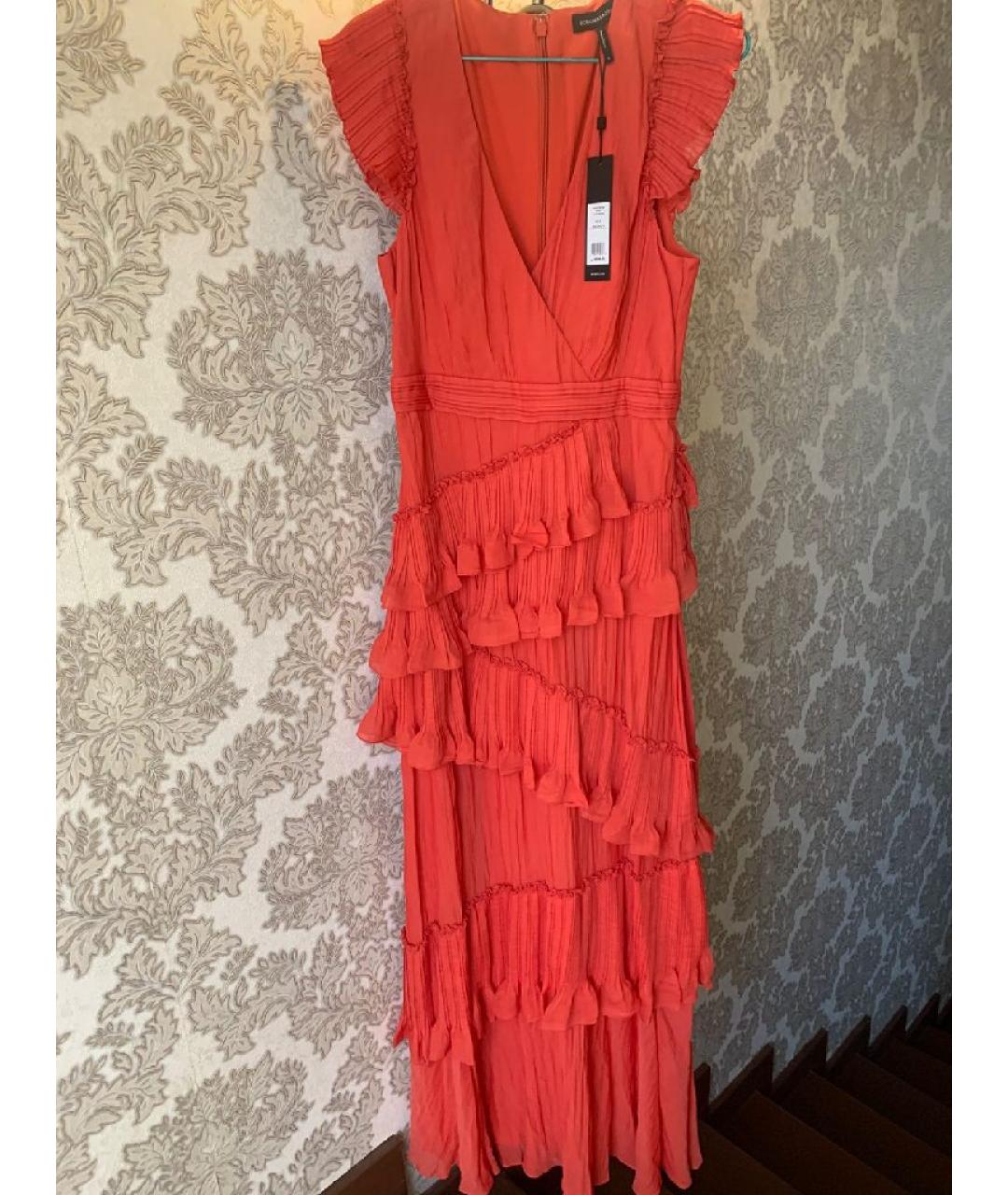 BCBG MAXAZRIA Коралловое вискозное вечернее платье, фото 8